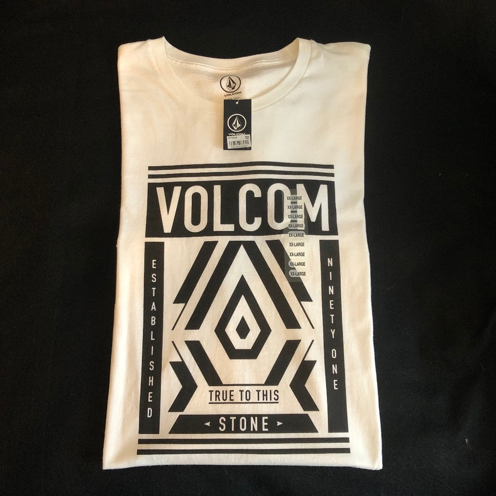 NWT Men's Volcom XXL True To This White T-Shirt